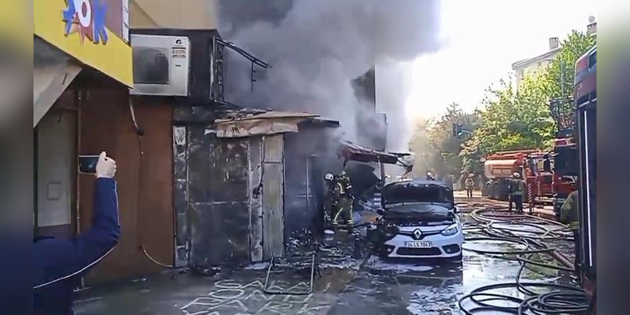 Ümraniye'de hediyelik eşya dükkanında yangın