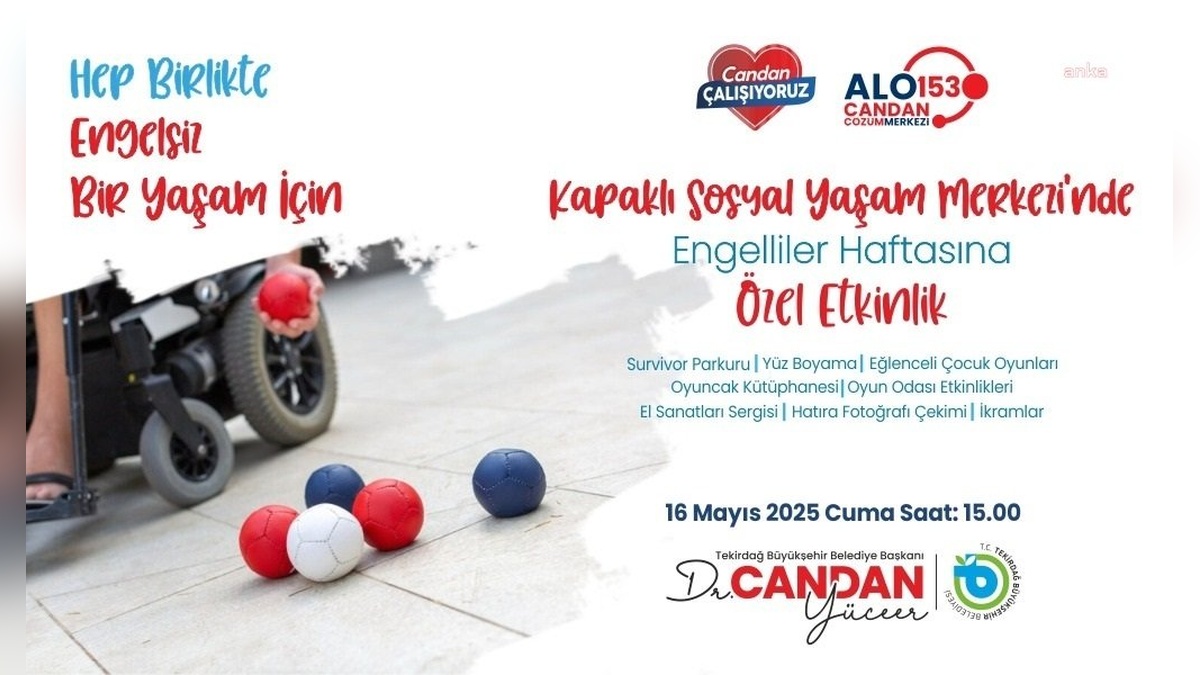 Tekirdağ Büyükşehir Belediyesi, Engelliler Haftası'nda Özel Etkinlik Düzenliyor