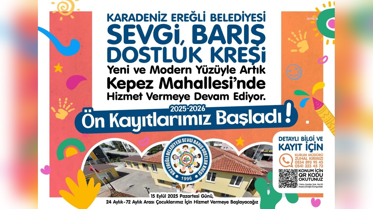 Ereğli Belediyesi'nin Sevgi, Barış, Dostluk Kreşi yenilendi: 15 Eylül'de açılıyor