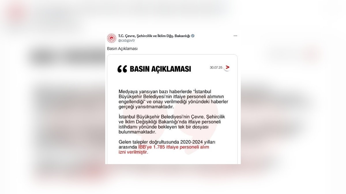 İBB'den itfaiye personeli alımıyla ilgili açıklama: Bakanlık'ta bekleyen dosya yok