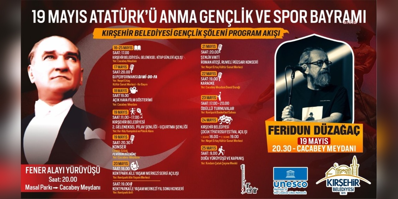 Kırşehir Belediyesi 19 Mayıs'ı Kutlama Programıyla Anıyor
