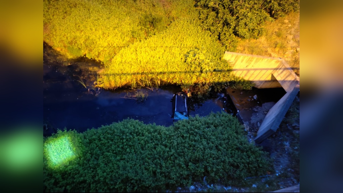 Maltepe'de gölete uçan araçtaki sürücü yaralı kurtarıldı